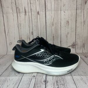 Saucony Womens Ride 17 S10924-100 Black Running Shoes Sneakers Size 9